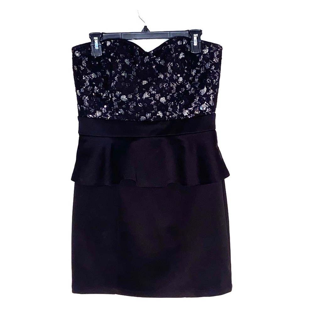 Black Peplum Mini Dress